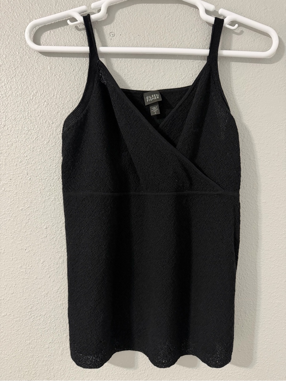 Eileen Fisher 100% Wool Sleeveless Wrap-Style Top - Size M - Black - Picture 2 of 10